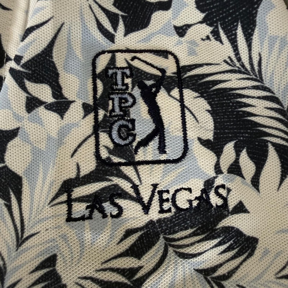 G/FORE Polo Shirt Palm Fronds Tech Pique Mens Small‎ Golf Floral Short Sleeve - Picture 4 of 9